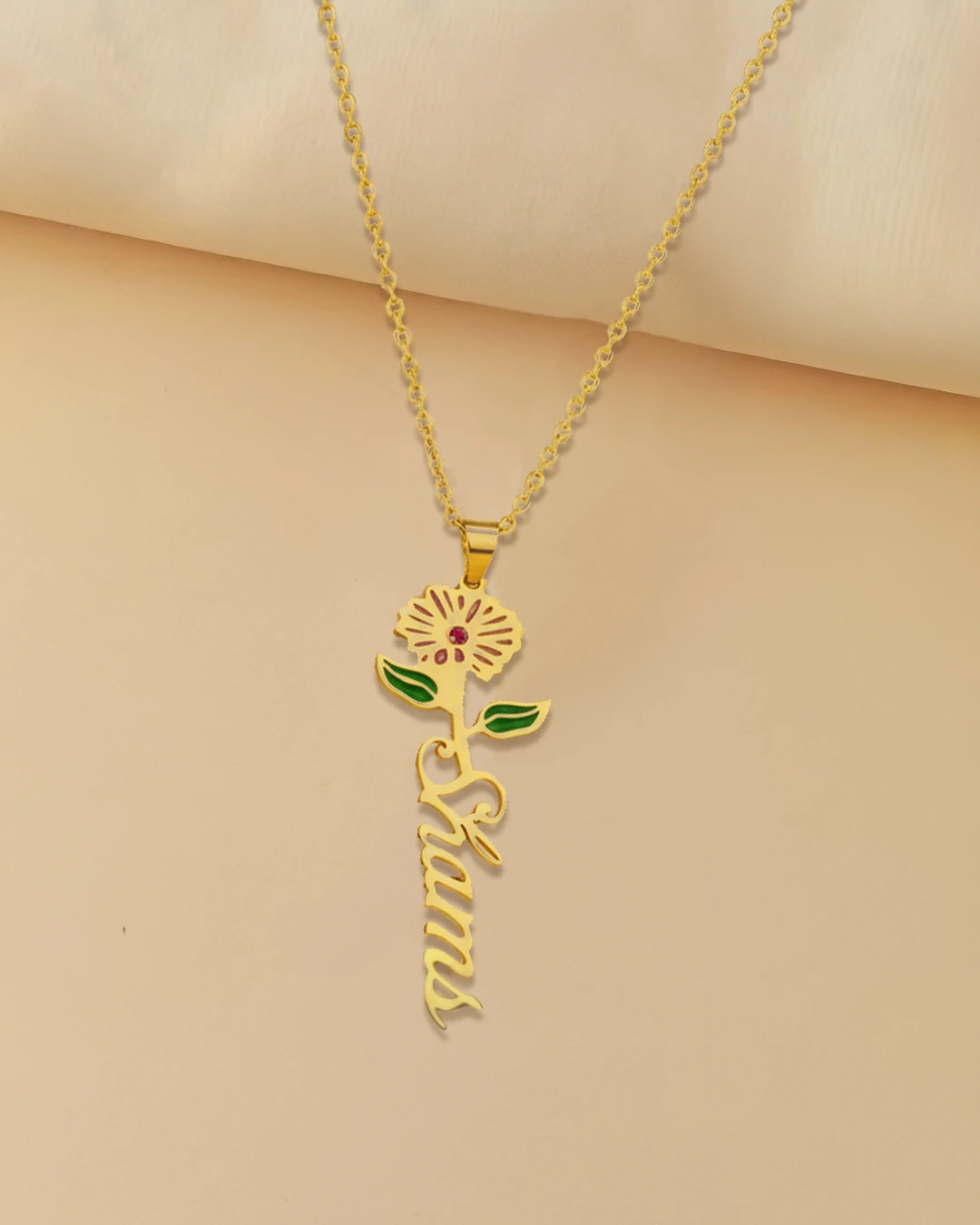 Name and Flower Necklace